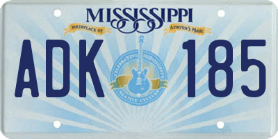 MS license plate ADK185