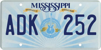 MS license plate ADK252