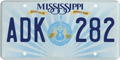 MS license plate ADK282