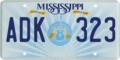 MS license plate ADK323