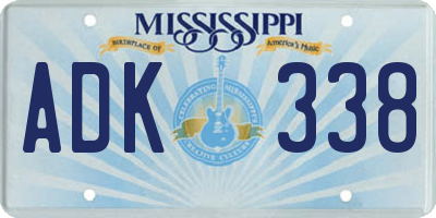 MS license plate ADK338