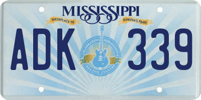 MS license plate ADK339