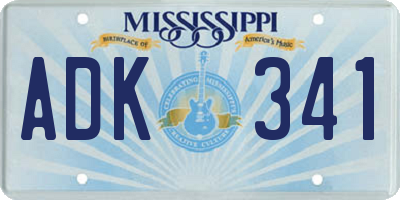 MS license plate ADK341
