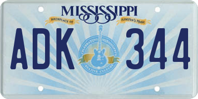 MS license plate ADK344