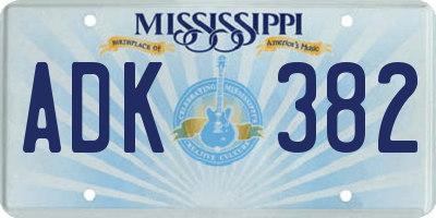 MS license plate ADK382