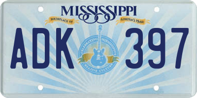 MS license plate ADK397