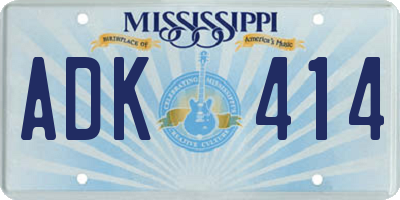MS license plate ADK414