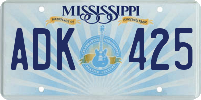 MS license plate ADK425