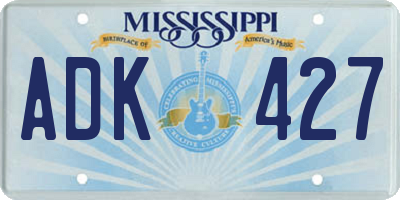 MS license plate ADK427