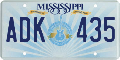 MS license plate ADK435
