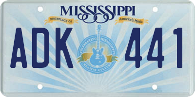 MS license plate ADK441