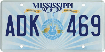 MS license plate ADK469