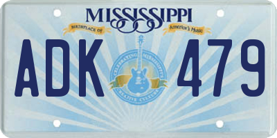 MS license plate ADK479