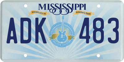 MS license plate ADK483