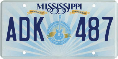 MS license plate ADK487