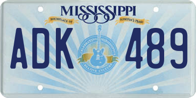 MS license plate ADK489