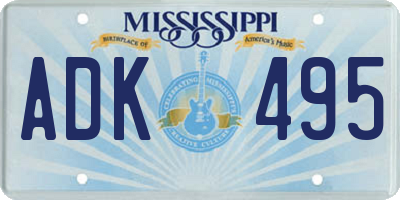 MS license plate ADK495