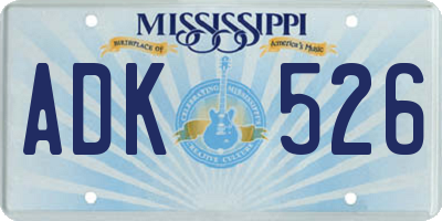 MS license plate ADK526