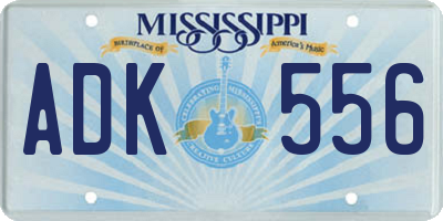 MS license plate ADK556