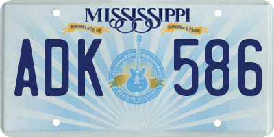 MS license plate ADK586