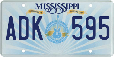 MS license plate ADK595