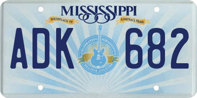 MS license plate ADK682