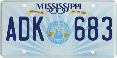 MS license plate ADK683
