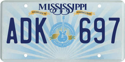 MS license plate ADK697