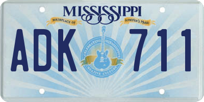 MS license plate ADK711