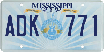 MS license plate ADK771