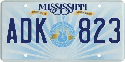 MS license plate ADK823