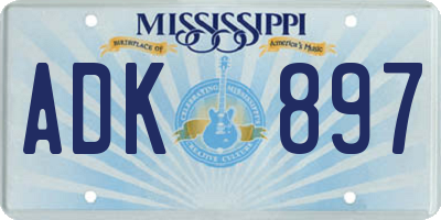 MS license plate ADK897