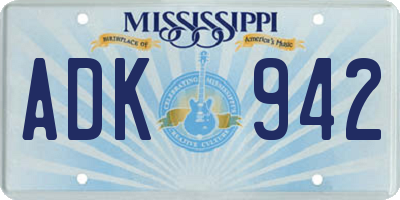 MS license plate ADK942