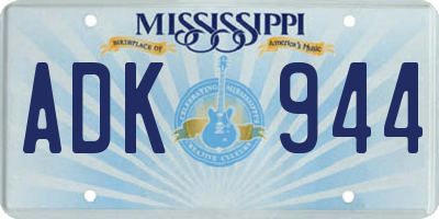 MS license plate ADK944