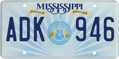 MS license plate ADK946