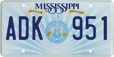 MS license plate ADK951