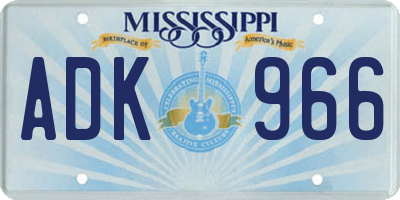 MS license plate ADK966