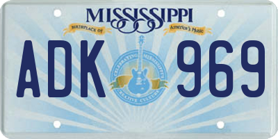 MS license plate ADK969