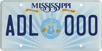 MS license plate ADL000