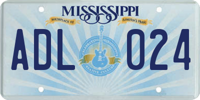 MS license plate ADL024