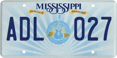 MS license plate ADL027