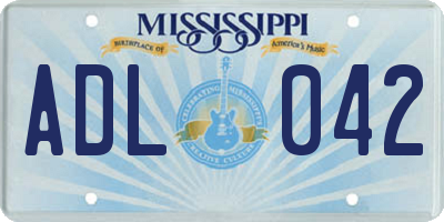 MS license plate ADL042