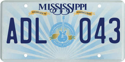 MS license plate ADL043