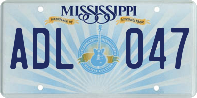 MS license plate ADL047