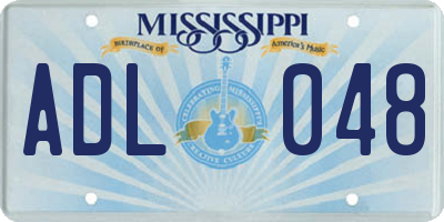 MS license plate ADL048