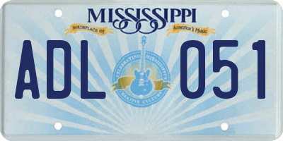 MS license plate ADL051