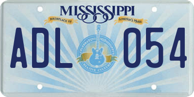 MS license plate ADL054