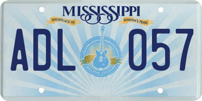 MS license plate ADL057