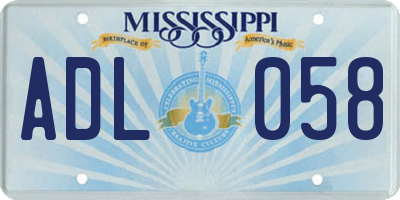 MS license plate ADL058