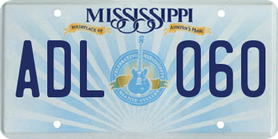 MS license plate ADL060